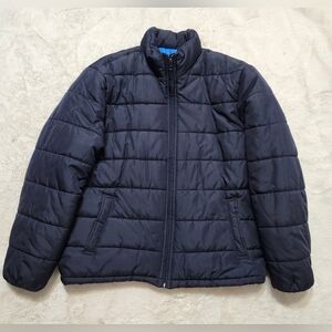 OLD NAVY Men's Large Dark Blue Quilted Filled Puffer Winter Jacket Warm Classic